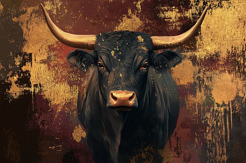 Taureau dur avec détails dorés