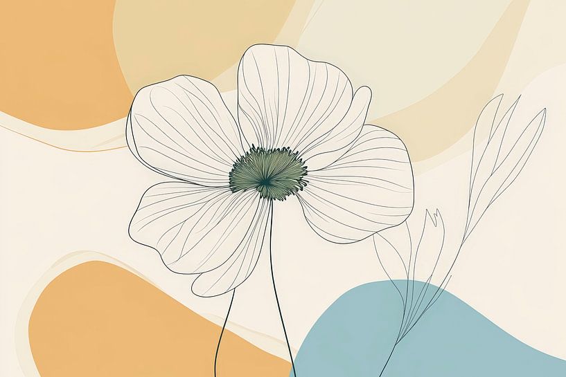 Bloemig minimalisme met zachte kleuren van Poster Art Shop