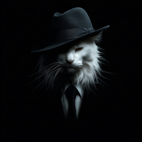 Maffia witte kat portret