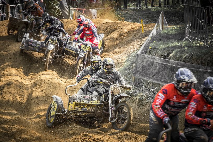 Motorcross sidecarraces, the battle van Frans Nijland
