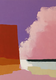 Abstraktes Kunstwerk mit Purpur, Rosa und Rot von Niklas Maximilian