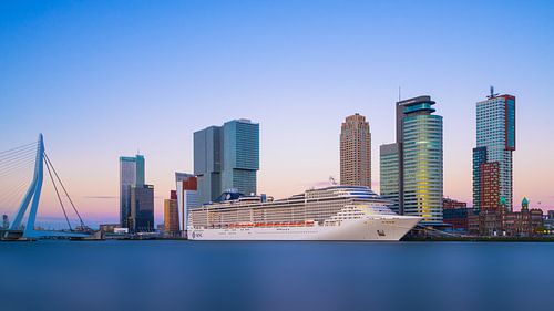 Rotterdam Skyline with Cruise ship