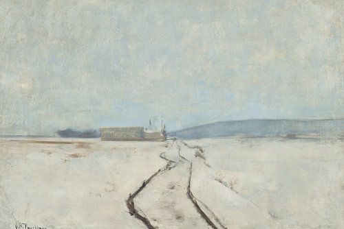 John Henry Twachtman~Langs de rivier, winter