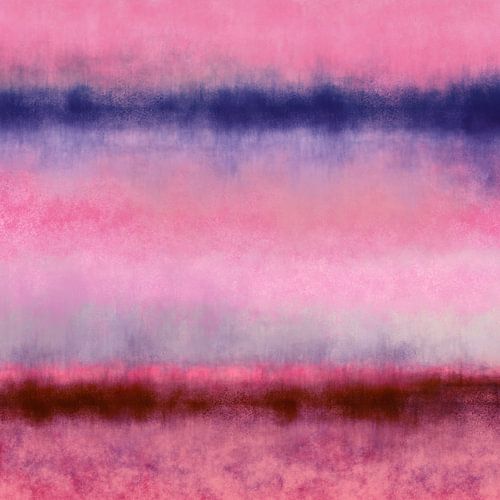 Bunte abstrakte minimalistische Landschaft in neonpink, kobaltblau, verbrannt orange