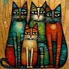 Caleidoscoop van katten van Jan Keteleer (JanKé): Een reis voorbij het canvas