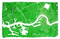 Rotterdam Stadskaart | Groen met witte kader van Wereldkaarten.Shop thumbnail