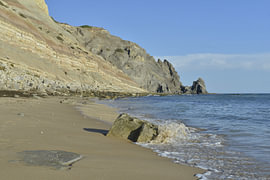 La magnifique plage de Luz, en Algarve - Portugal sur Silva Wischeropp