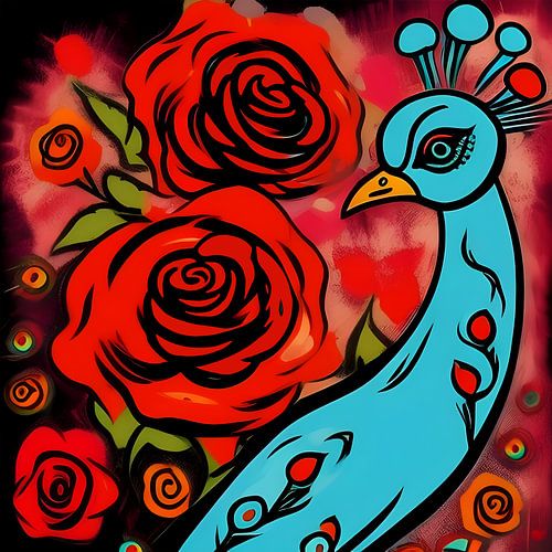 Een Dans van Pauwenveren en Rozentinten