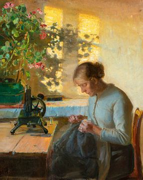 Anna Ancher, Näherin und Fischerin, um 1890 von Atelier Liesjes