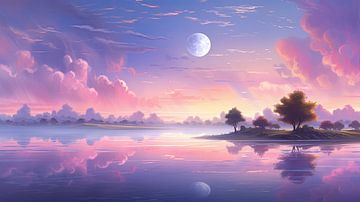 "Twilight Tranquility: Serene luchten bij zonsondergang en zonsopgang" van crack head
