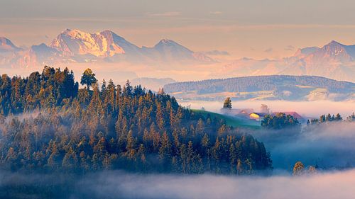Sunrise in Emmental, Switzerland