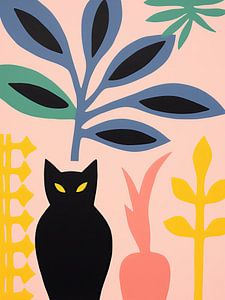 Geheimnisvolles Katzen-Stillleben in Pastelltönen
