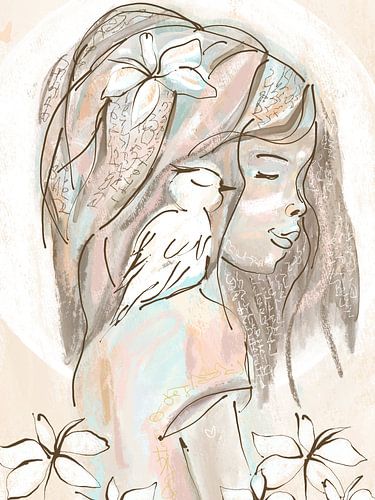 La fille et l'oiseau l chambres d'enfants