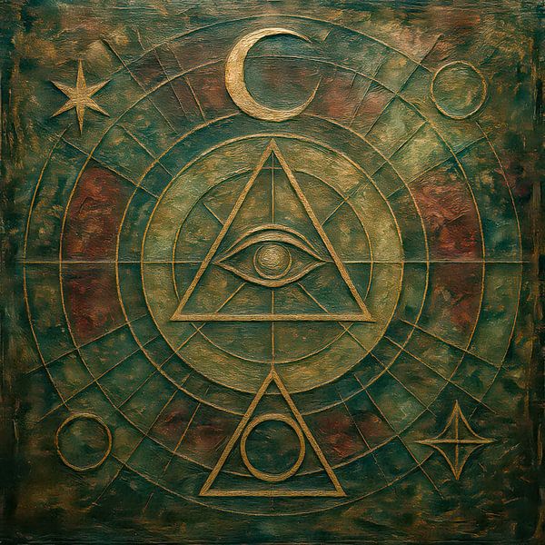 The eye of knowledge - geometry of knowledge in alchemical circles by Klaus Tesching - Art-AI