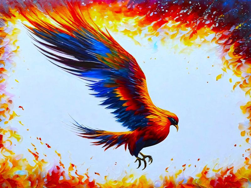 Majestätischer Phönix - farbenfrohe Malerei von A.D. Digital ART