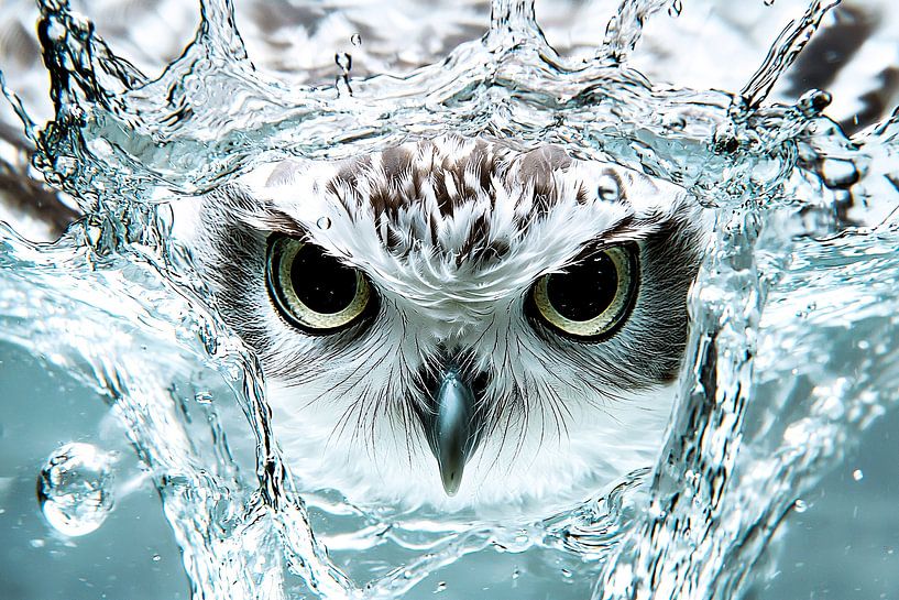 Owl underwater in detail by Art & Soul Creations