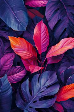 Jungle colorful leaves by haroulita