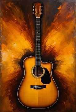 Akoestische gitaar abstracte kunst van MIROKKU