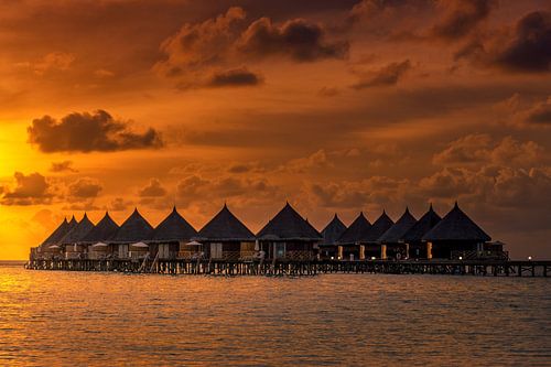 Bungalows op de Malediven
