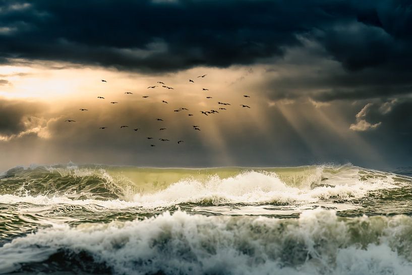 Storm at sea by Gerard Wielenga