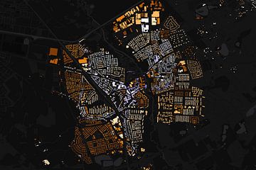 Kaart van Geldrop abstract van Maps Are Art
