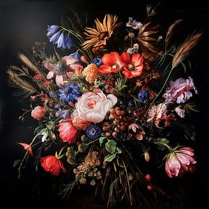 Nature morte pittoresque de fleurs sauvages sur Mel Digital Art
