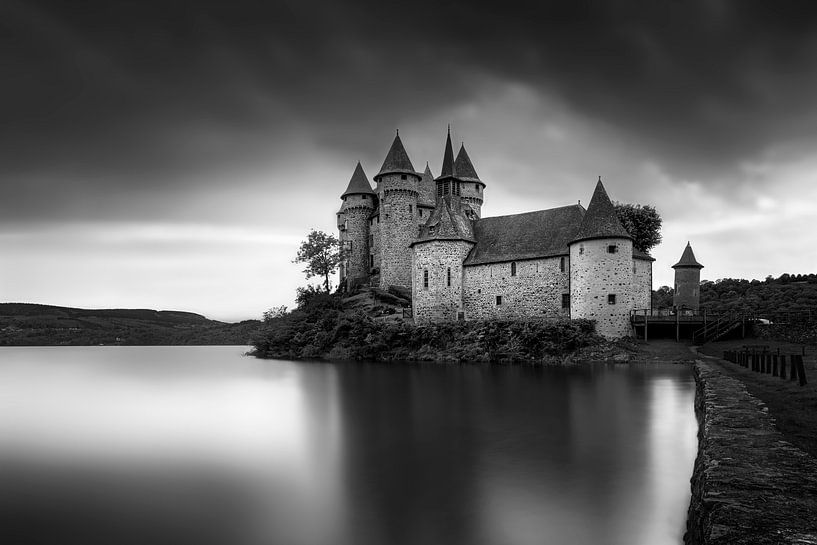 Mystical castle in France in black and white by Manfred Voss, Black-White Photography