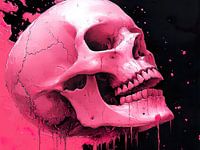 Abstracte Schedel kunst - Moderne Illustratie met Dramatische Details en Mystieke Uitstraling
