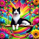 Kat op schommel. Dopamine decor van Basahen thumbnail