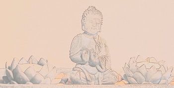 Buddha mit Lotusblumen 