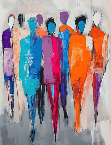 Abstract People | Group of People in Neon Colour