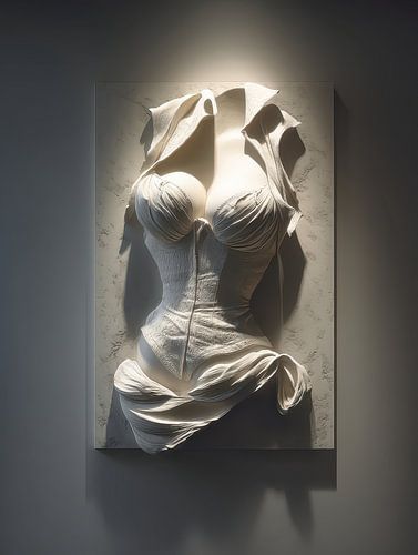3D wall art of fictional portrait or torso