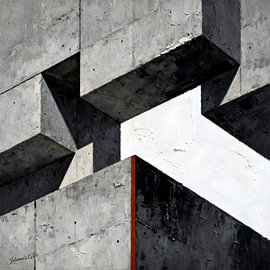 Bold Block Abstract 3: Concrete Harmony by Johannas Art Creations