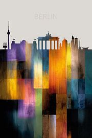 Berlin Skyline van Harry Hadders Design