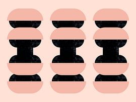 Modern Abstrakte Japandi Zen Pagode in Pastellfarben von FRESH Fine Art