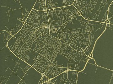 Carte de Alkmaar en or vert sur Map Art Studio