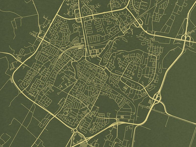 Map of Alkmaar in Green Gold by De Kaartenwinkel