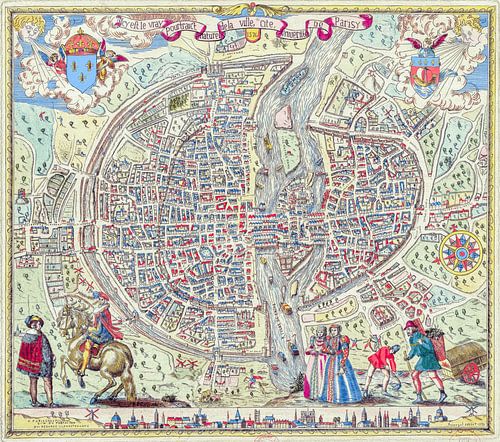 Un vieux plan de Paris - Plan historique de Paris (1576)