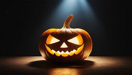 Halloween pompoen met gelaatstrekken
