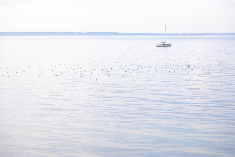 Boat at sea by Tot Kijk Fotografie: natuur aan de muur