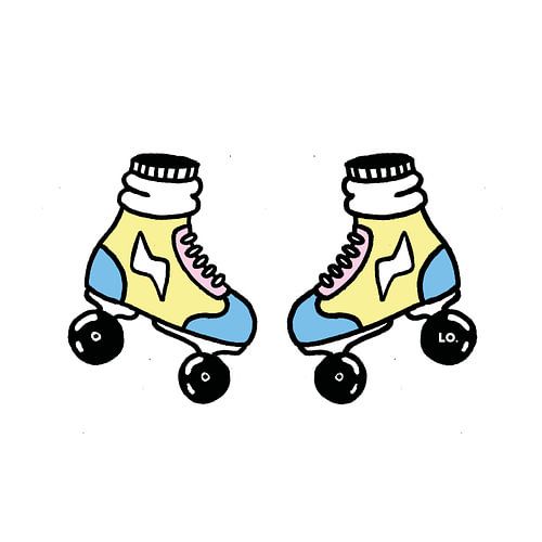 Pastelkleurige rollerskates