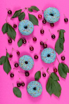 Donought and cherries