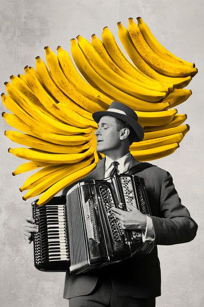 La banane rencontre les sons de l'accordéon par Poster Art Shop