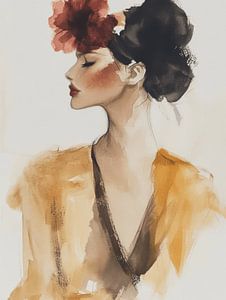 Modernes Porträt, Aquarell