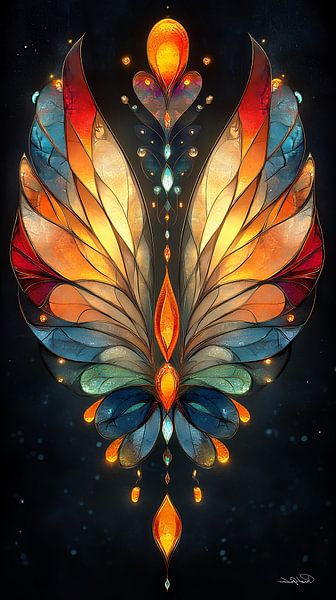 colourful symmetrical figure by Gelissen Artworks