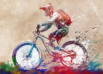 BMX biker sport kunst #biker van JBJart Justyna Jaszke