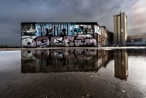 Urban landscape with reflection