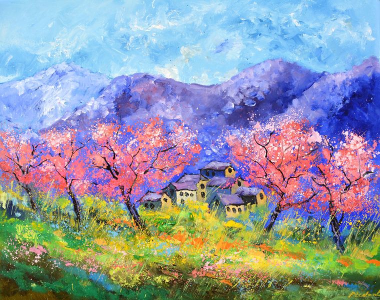 Roze lente van pol ledent