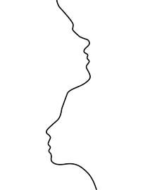 Two faces, white by Kemona art