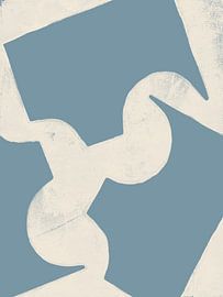 Formes abstraites en blanc et bleu. sur Dina Dankers